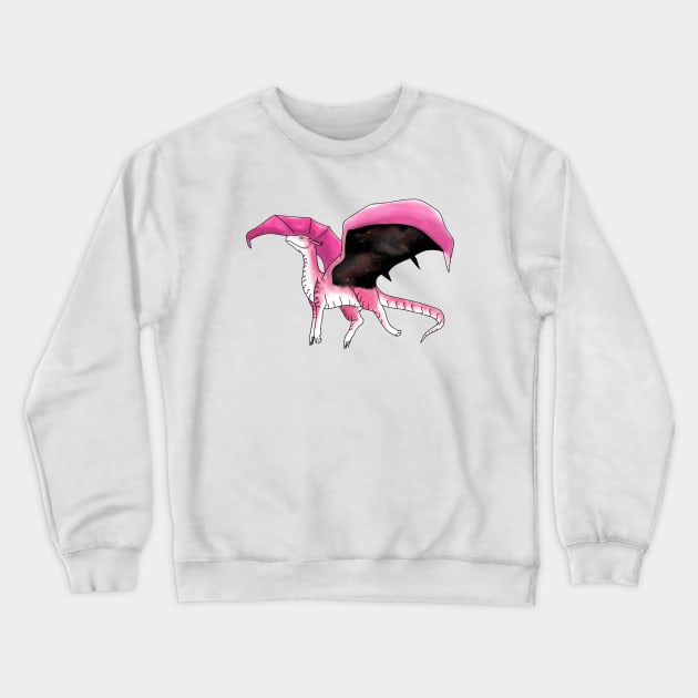 Pink dragon Crewneck Sweatshirt by pastelwhale